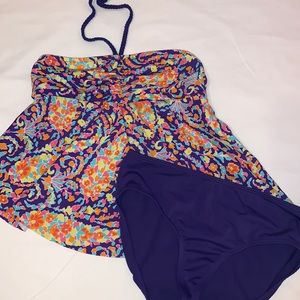 Land’s End Two Piece Multicolor Swimsuit